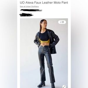 Urban Outfitters Black Leather Moto Pants